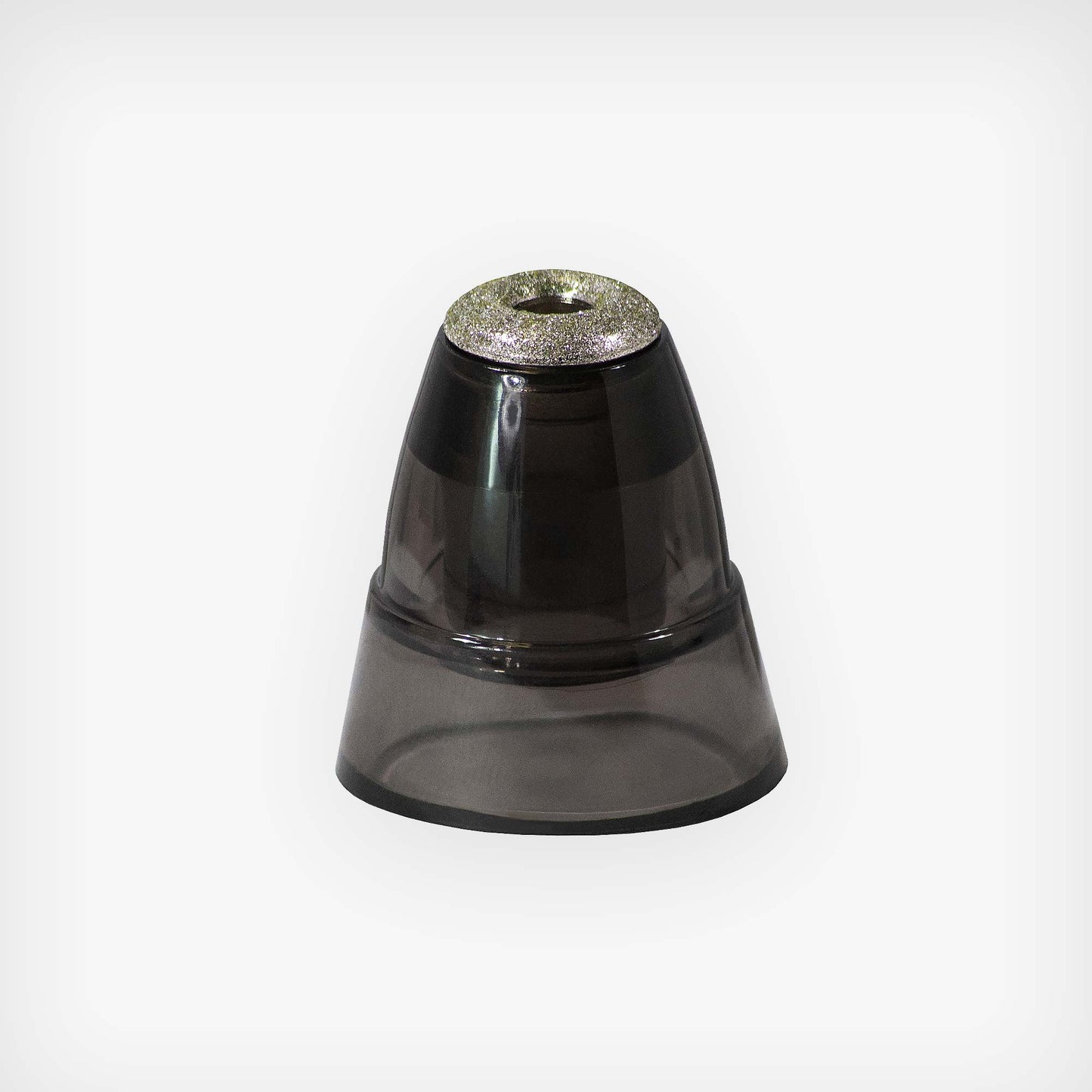 A black Spa Sciences cigarette lighter on a white background is a sleek addition to any space.