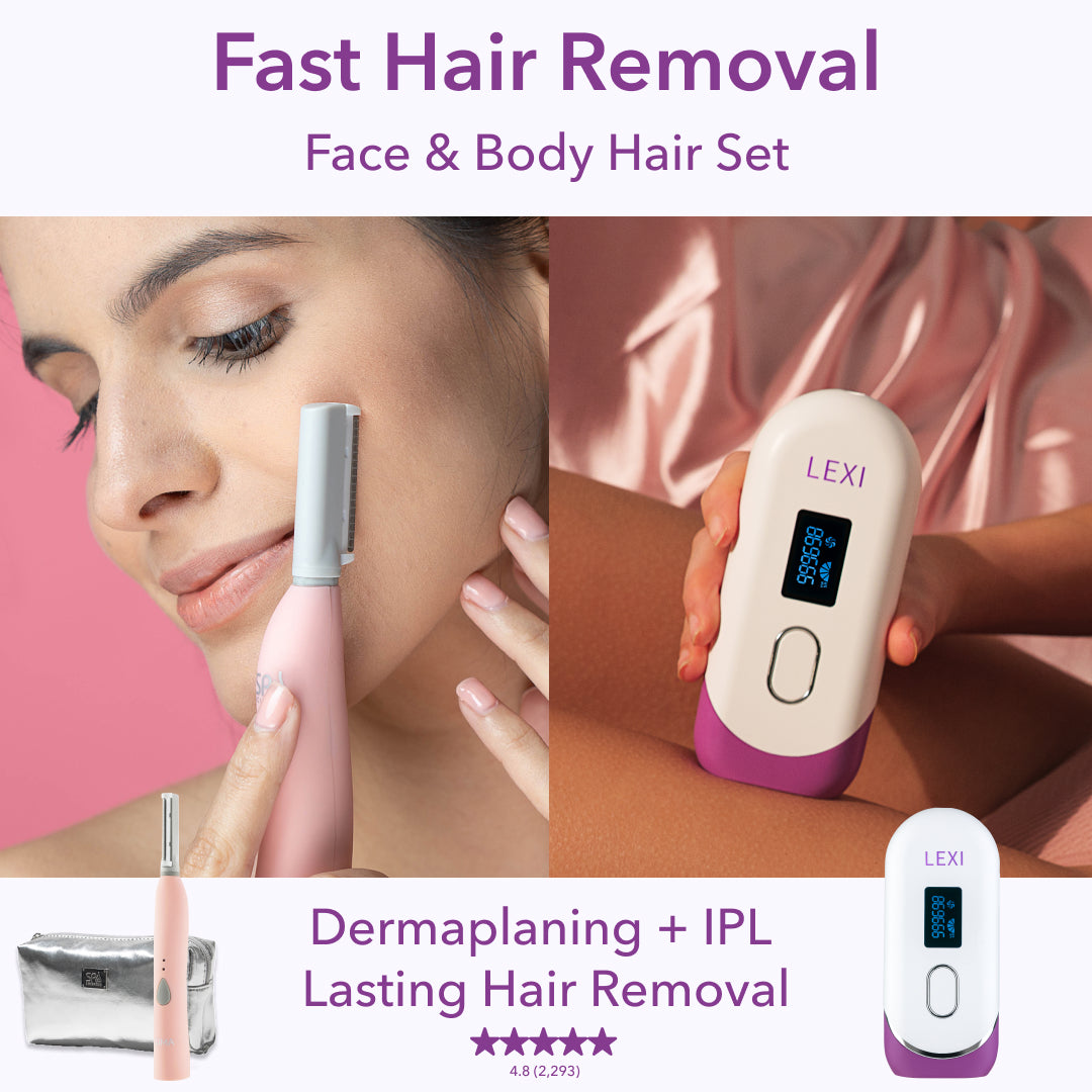 Quickly remove unwanted hair from your face and body with the Spa Sciences Hairless Face & Body Set.
