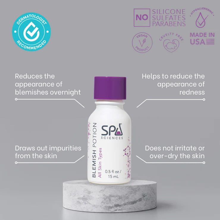 Acne Attack Bundle by Spa Sciences on a sleek marble table.