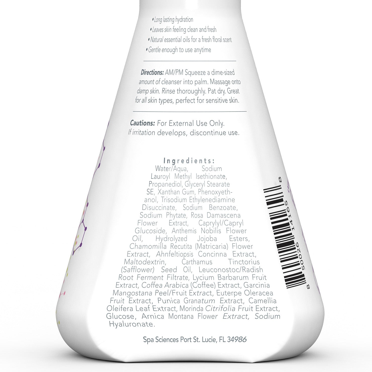 A Spa Sciences Face Cleanse with a label on it.