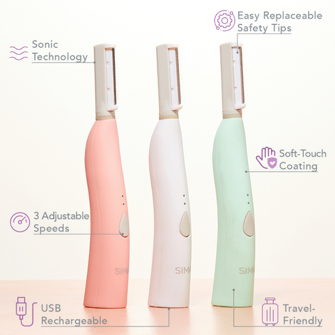 Four different types of Spa Sciences electric toothbrushes are shown on a table.