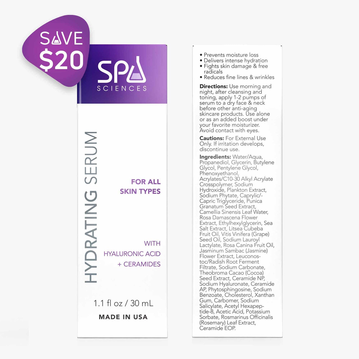 Spa Sciences Starter Pack for All hydrating serum for all skin types.