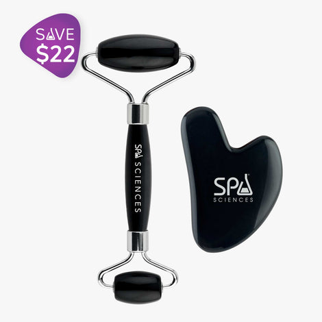 A Contour & Glow roller from Spa Sciences with a black handle and a white background.