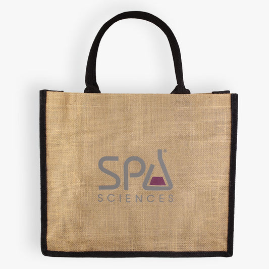 A Spa Sciences Eco-Friendly Tote Bag with the spa sciences logo featuring natural ingredients.