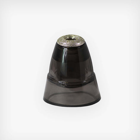 A black Spa Sciences cigarette lighter on a white background is a sleek addition to any space.