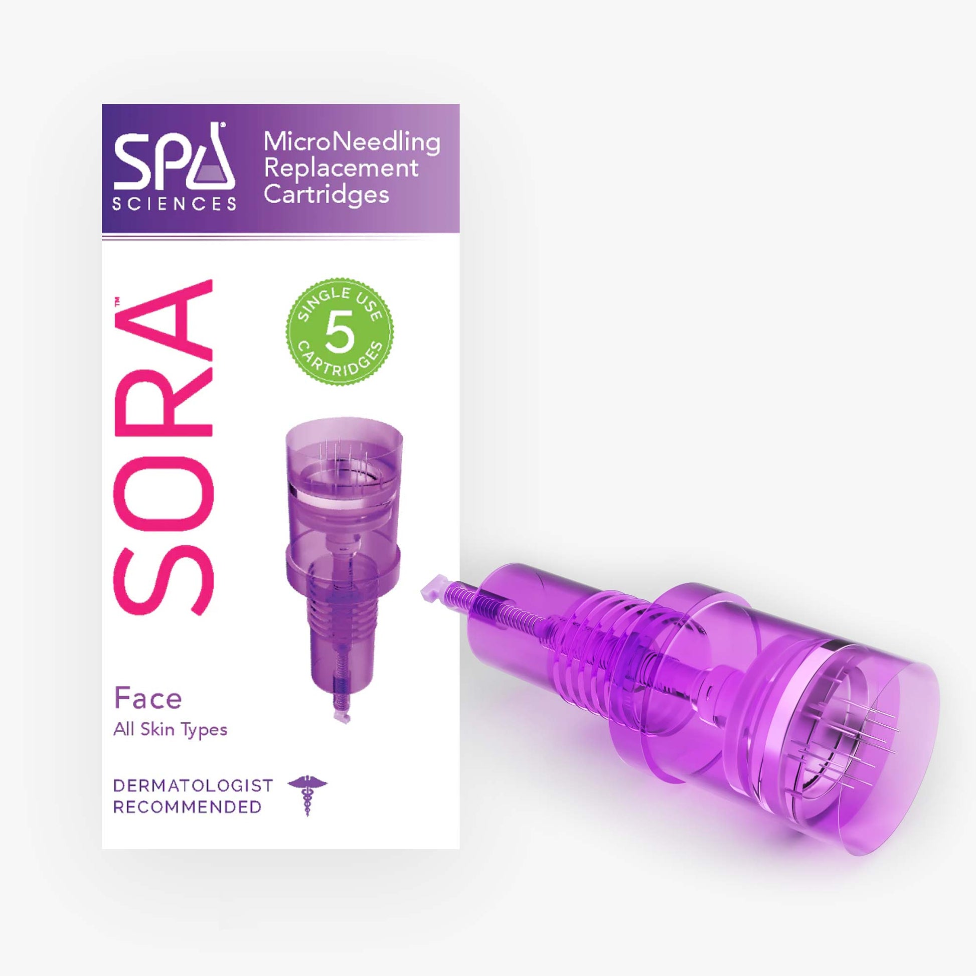 Spa Sciences SORA MicroNeedling Replacement Cartridges - 5 pack of purple