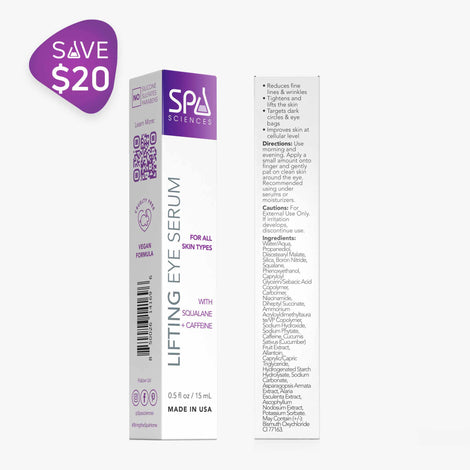 A Serums Pack of Spa Sciences lifting eye serum on a white background.