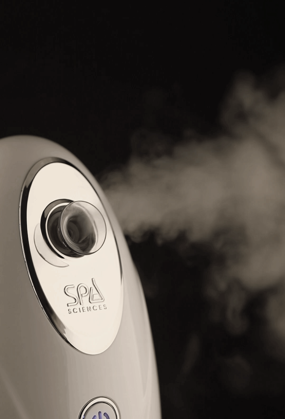 A CIRRA Nano Ionic facial steamer emitting steam.